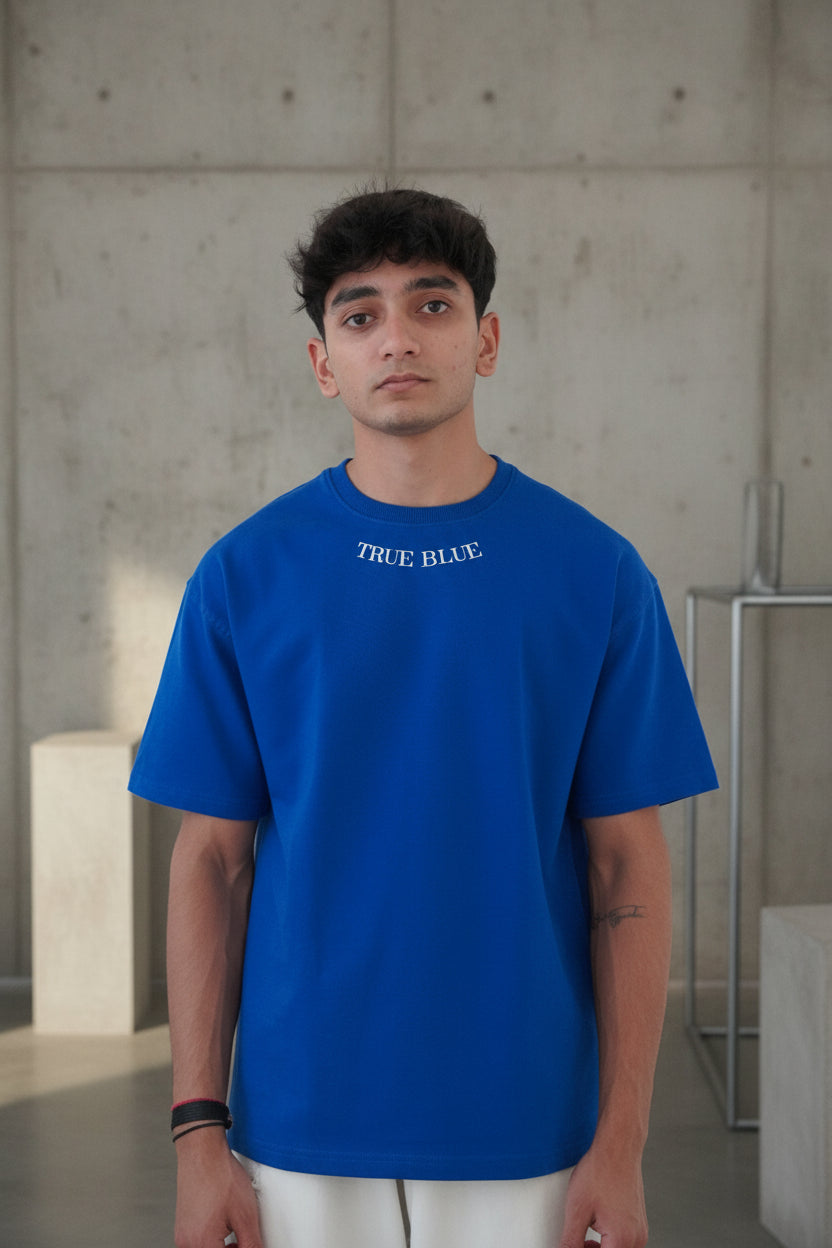 TRUE BLUE OVERSIZED TEE