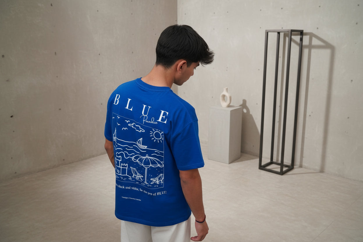 TRUE BLUE OVERSIZED TEE