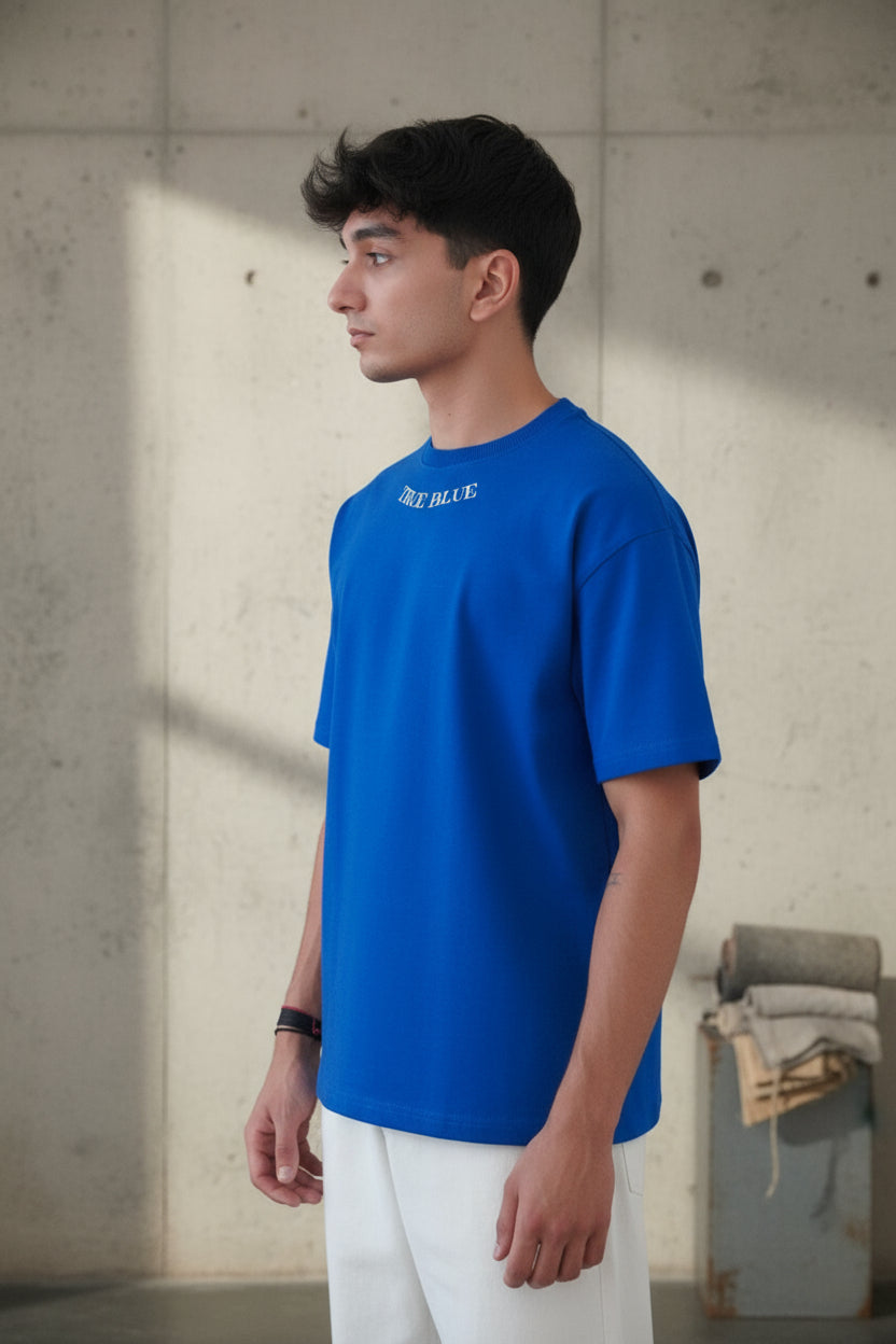 TRUE BLUE OVERSIZED TEE